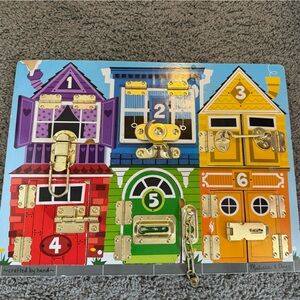 Colorful Wooden Latch and Lock Board